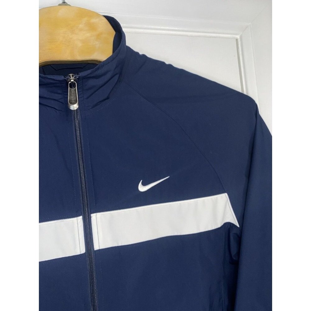 Y2K Nike Mens Windbreaker Jacket Embroidery Blue White Large - Picture 3 of 6